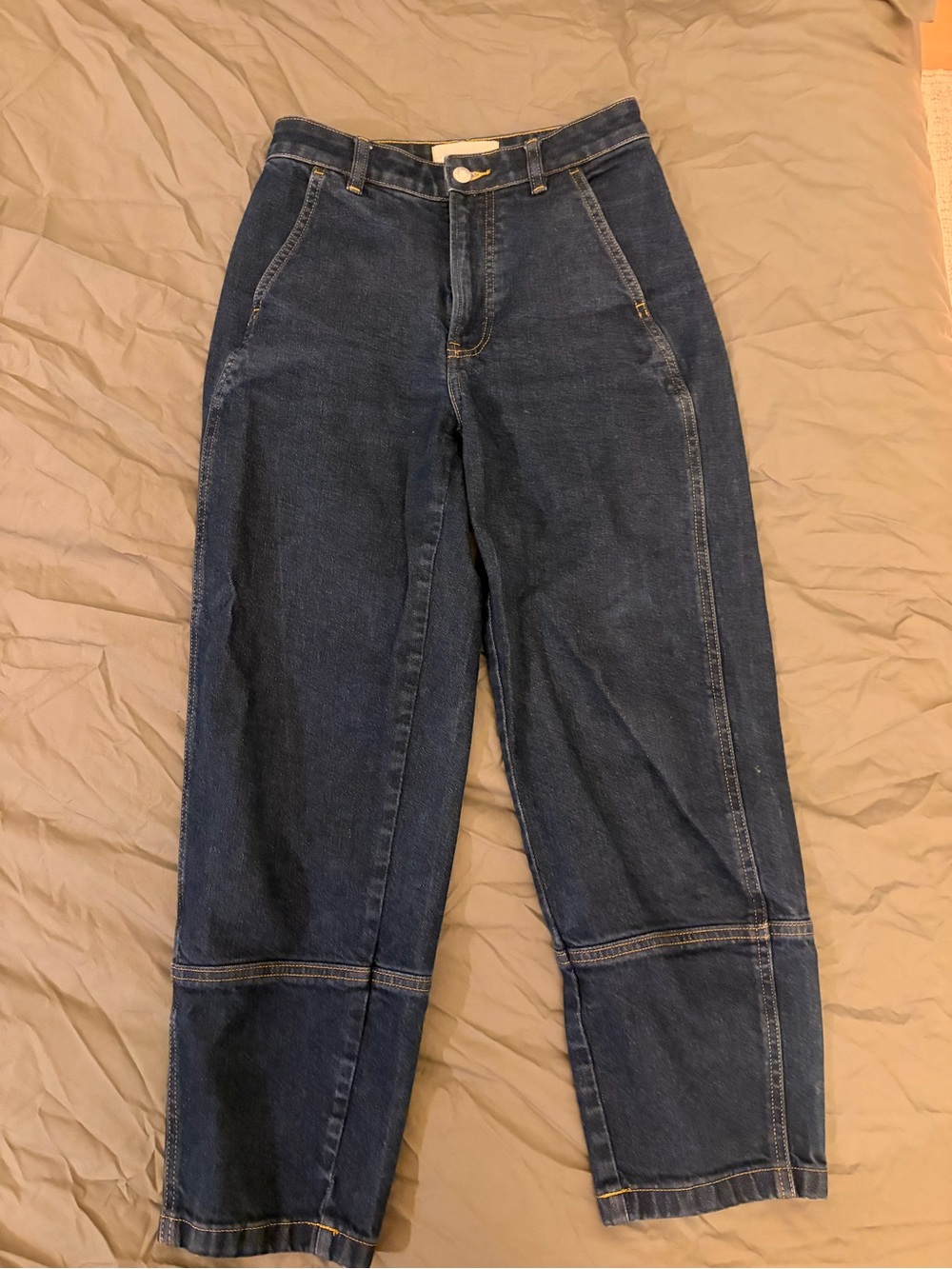 Everlane Dark Blue Utility Barrel High-Rise Jeans